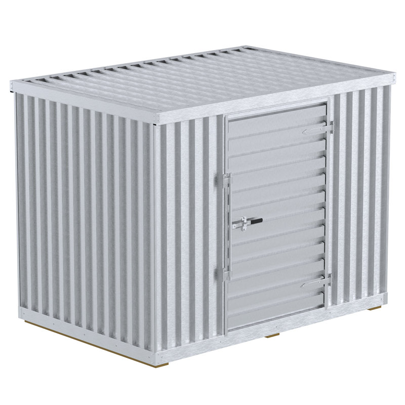 Metal Storage Shed, 84.75" H x 109.19" W x 76.5" D