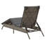  Chaise longue en rotin de polyuréthane gris, acier thermolaqué