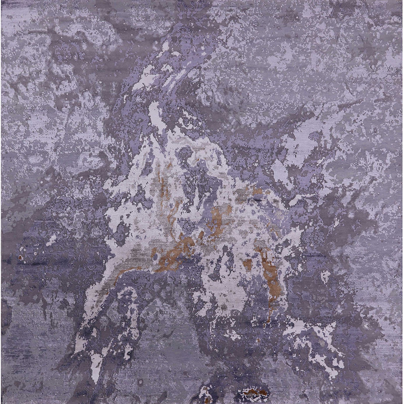 Tapis 100% Mid-Century moderne lavable à la machine 2065, Carré 8 pi