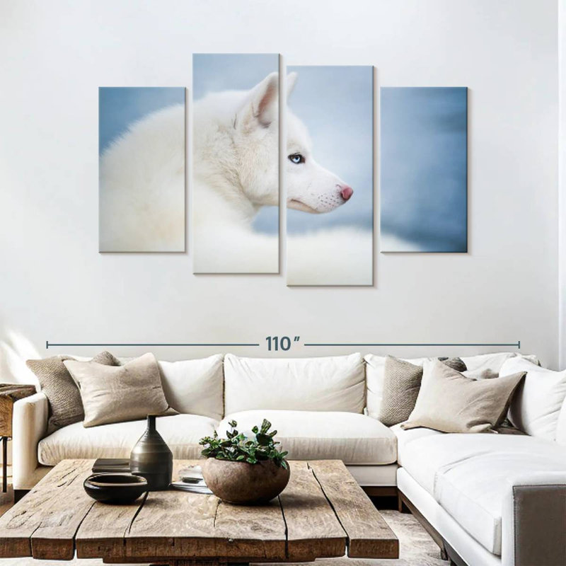 Brampt Pure White Husky, 54" H x 84" W