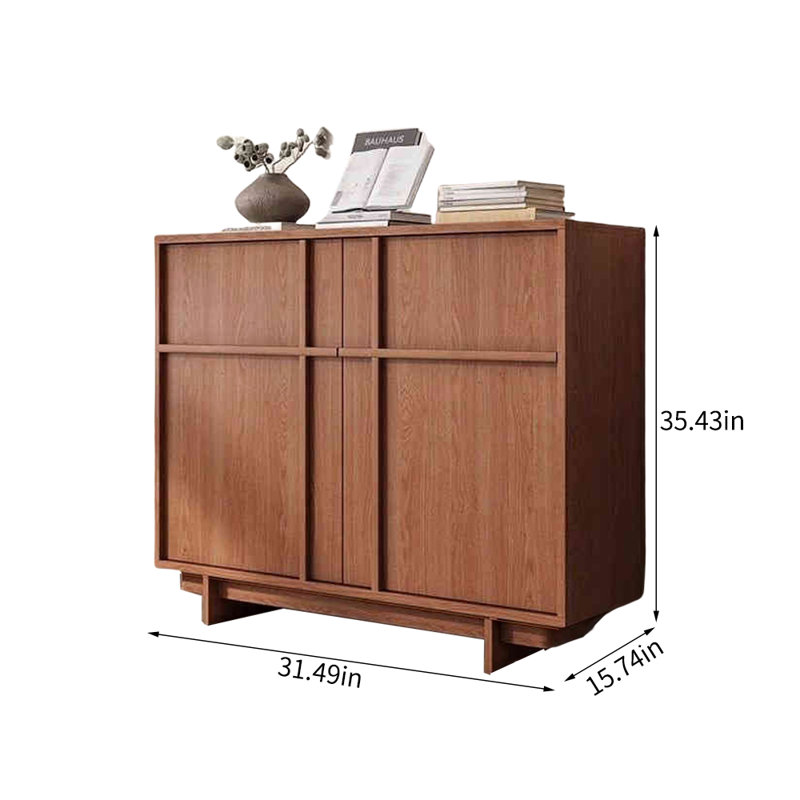 Armoire d'appoint en bois simple et moderne, Brun, H 35,43 po x l 31,49 po x P 15,74 po