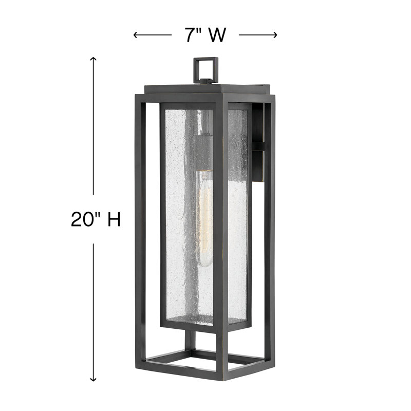 Republic Black 1 - Bulb Outdoor Wall Lantern, Oil Rubbed Bronze, 16" H x 7" W x 7 D