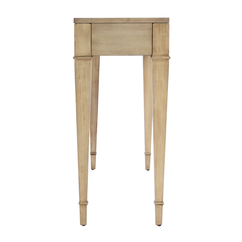 Kai 2 Drawer 45" Burl Wood Console Table, Antique Beige
