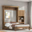 Lit escamotable avec tablettes de rangement et décoration à persiennes-53637757