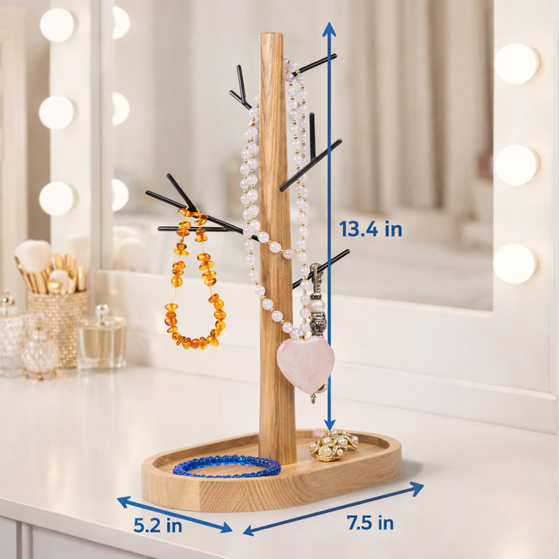 Support à bijoux en bois d'acacia