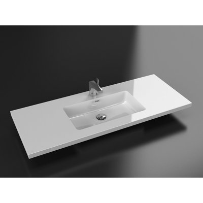 Lavabo simple intégré blanc 60 pouces Themis