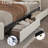 Upholstered Platform Bed with 4 Large Storage Drawers, RGB LED Lights, Charging Station, Adjustable Headboard, Easy Assembly-444370514-441463676