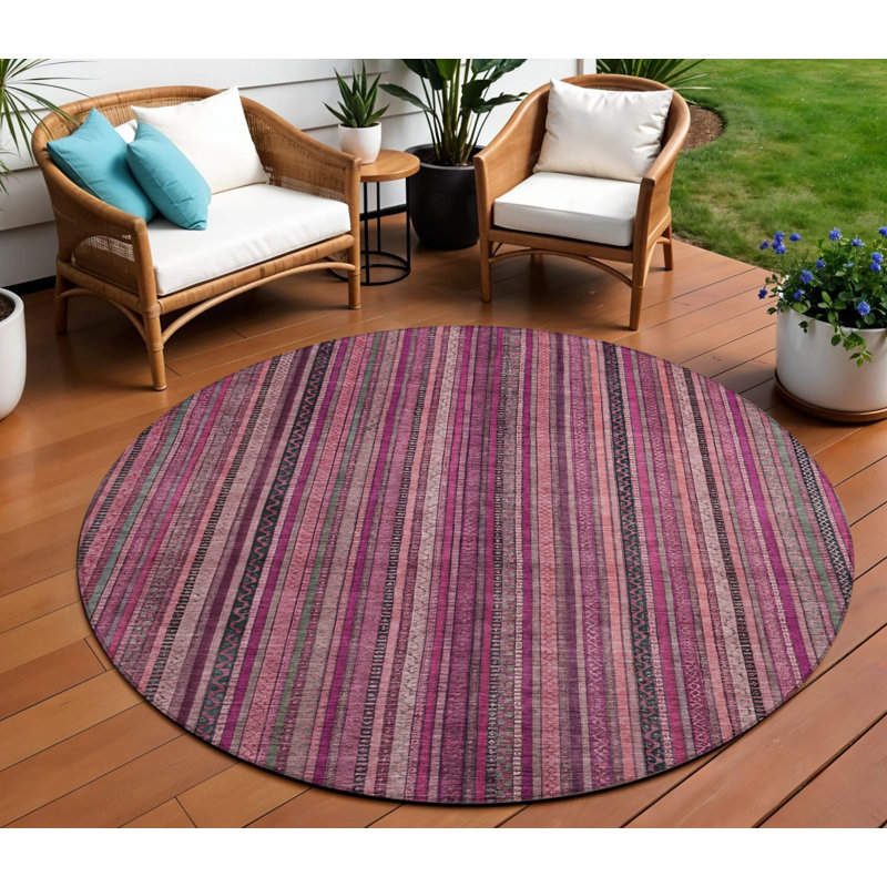 Tapis intérieur lavable rayé 8 pi