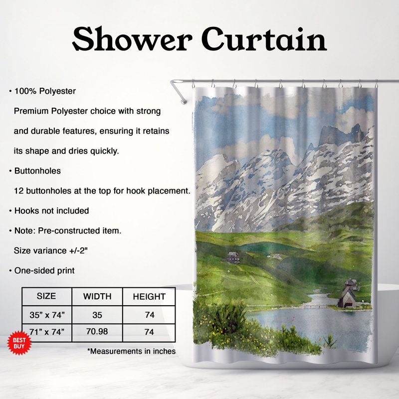 Rideau de douche Pokorny, H 74 po x l 71 po
