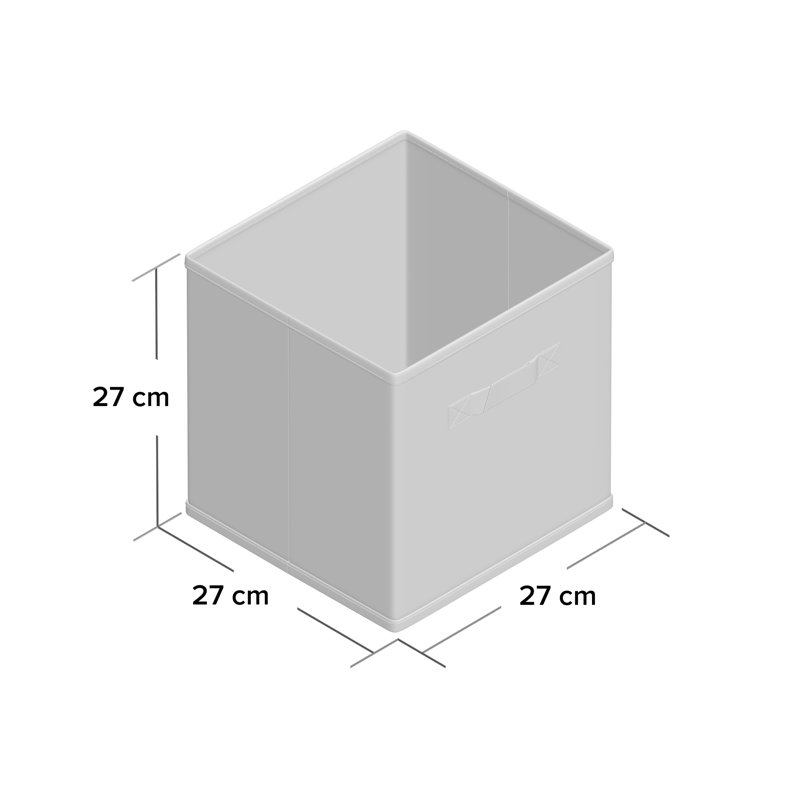 Rebrilliant Fabric Decorative Bin, Beige, 27cm H x 27cm W x 27cm D
