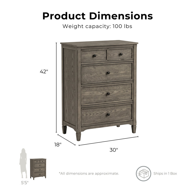 Commode à 4 tiroirs en bois Isiah