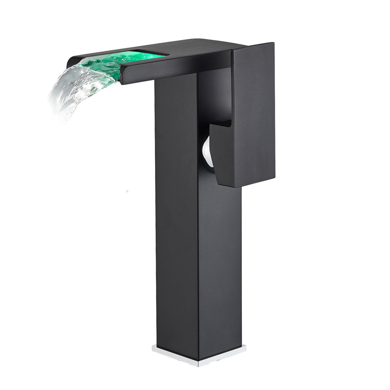 Robinet de salle de bain vasque, Noir / chrome