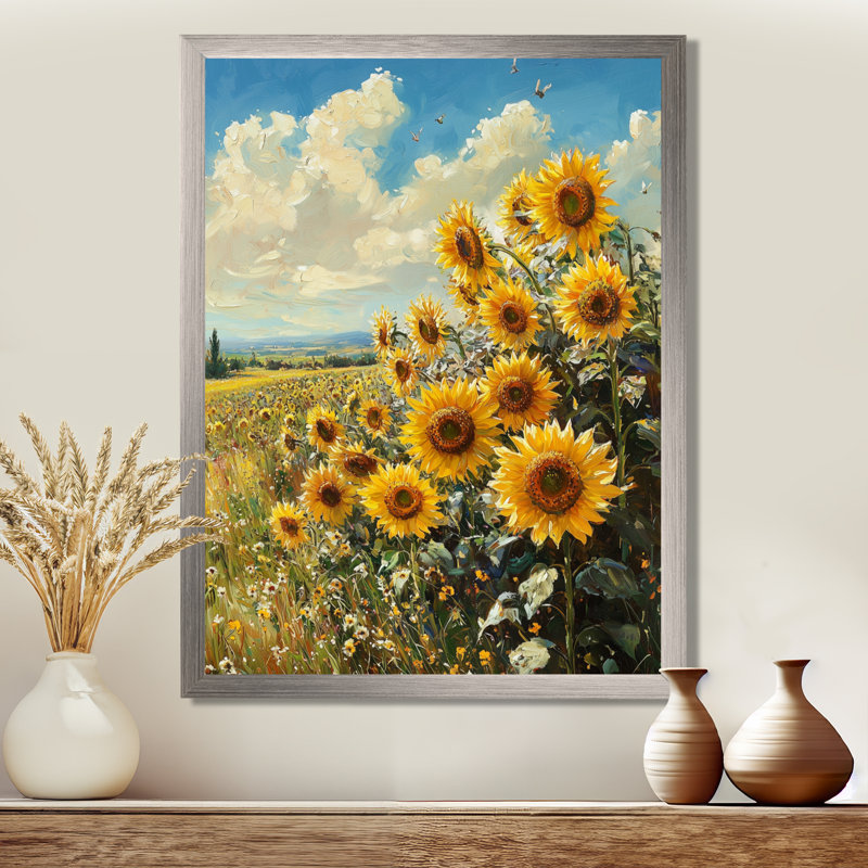 Driessen - Floral Canvas Prints, Argent argent, H 20 po x l 12 po, Reproduction encadrée d'une seule photo
