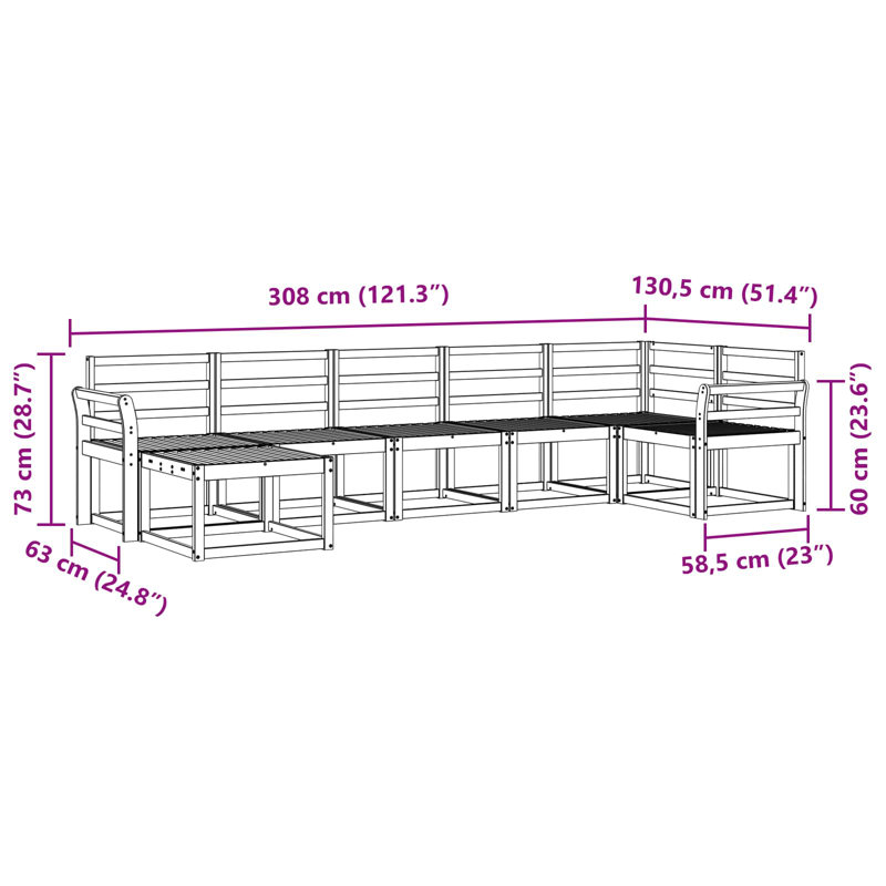 308cm Wide Patio Sectional Set