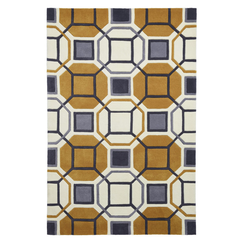 Evianna area rug Hand Tufted Rectangle Ivory/Yellow, Rectangle 120 x 170cm