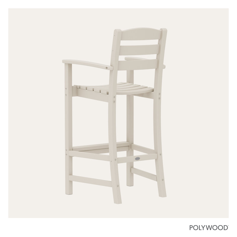 Chaise avec accoudoirs de bar POLYWOOD La Casa, Sable, Tabouret de bar (siège d'une hauteur de 30,13 po)