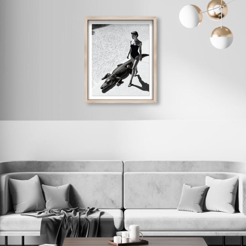 Reptilian Elegance II Print by Oliver Gal, 46.5"H x 37.5"W, Natural Oak Shadowbox