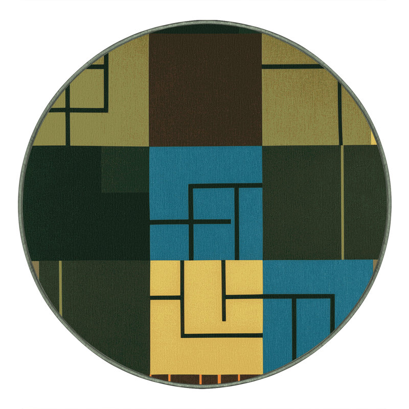 Patterned Peaks Rug, Round 7'