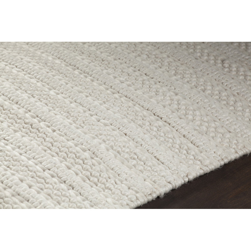 Tapis blanc tissé à la main Prickett, Rectangle 7 pi 9 po x 10 pi 6 po