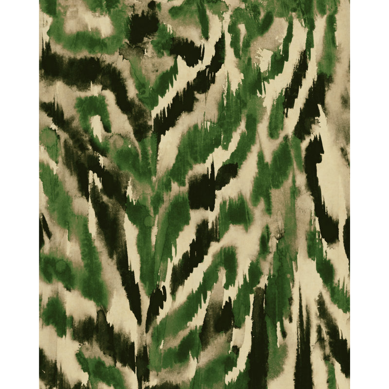 LA DOLCE VITA Animal Print Wallpaper Roll, Green/Taupe