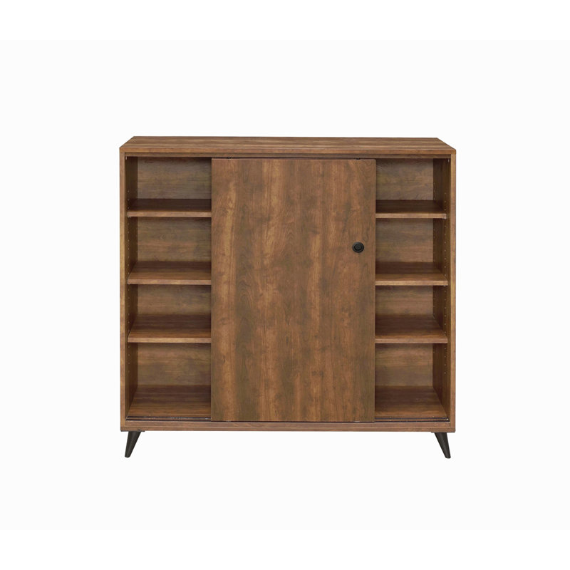 Oak Finish Shoe Cabinet