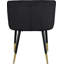 Fauteuil d'appoint en velours noir avec bordure dorée-1052020939