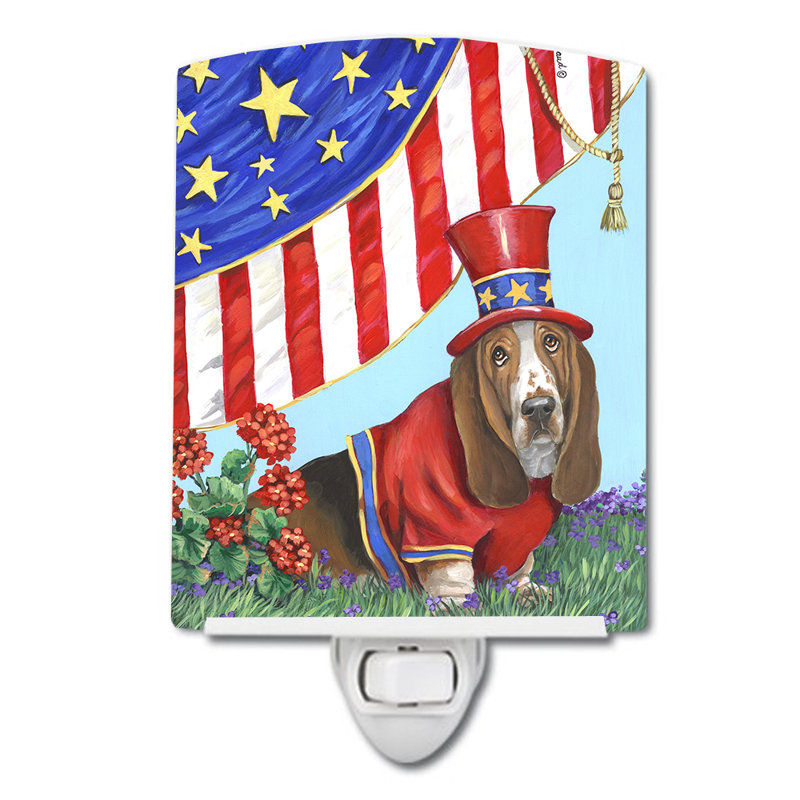 Veilleuse en céramique Poodle USA, Basset hound