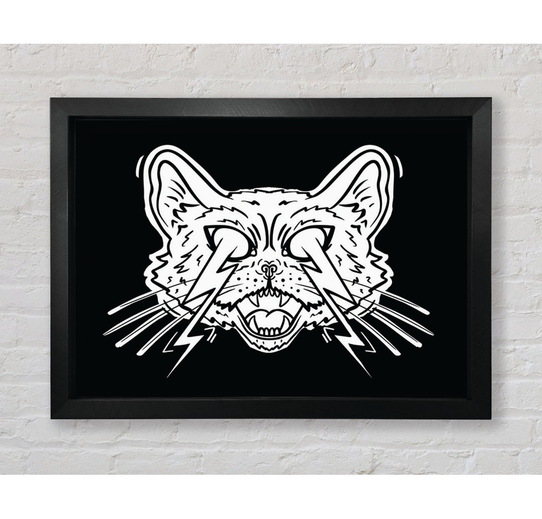 Thunderbolt Cat Eyes Gerahmter Druck