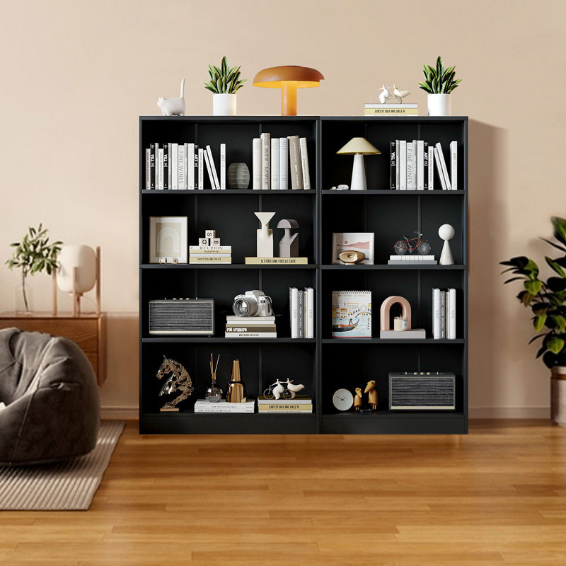 Jalacia Bookcase, Black, (4 Shelves) 55" H x 31" W x 11" D