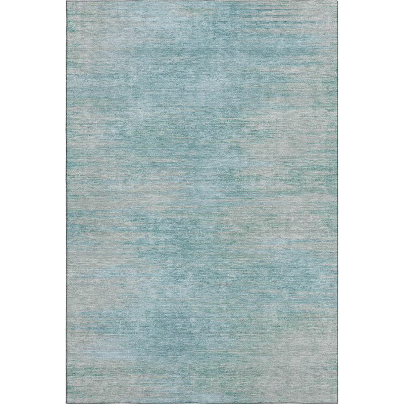 Premium Machine Washable Prisco Aqua Rug, Rectangle 10' x 14'