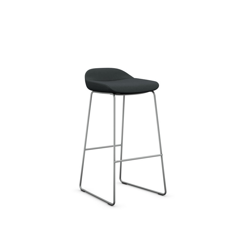 Tabouret Lilly , Argent, Polyester colombe, Tabouret de bar (siège d'une hauteur de 30 po)
