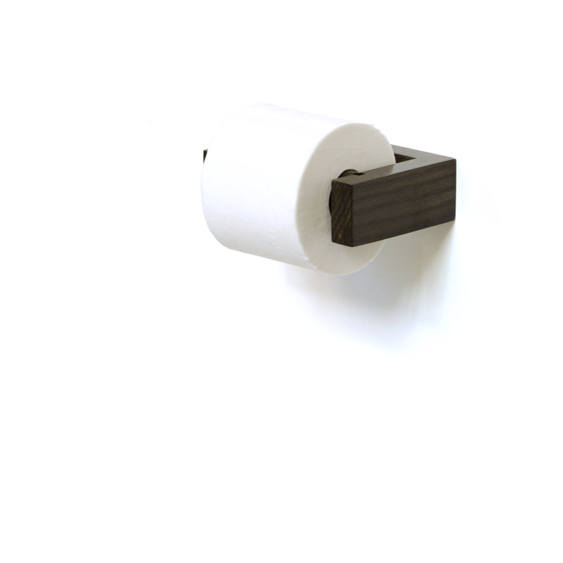 Ashford Wall Mounted Toilet Paper Holder, Dark Oak