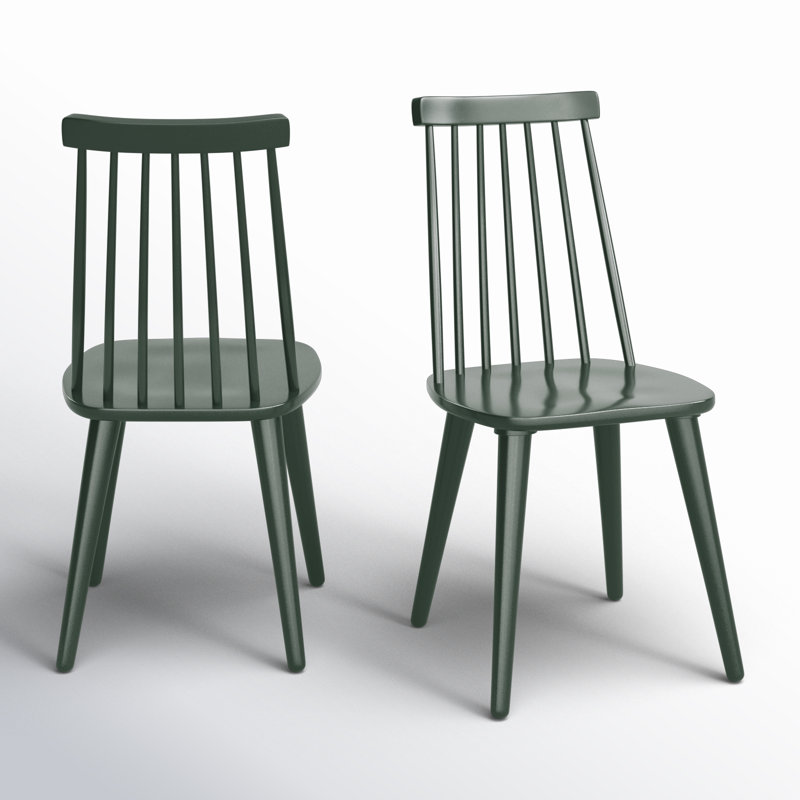 Chaise d'appoint en bois massif Rolde, Vert jardin