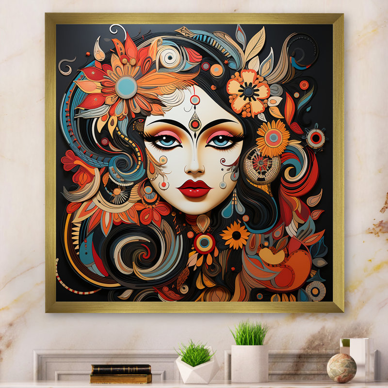 L'hindouisme Holi Revicat Festival Tradition sur toile, Cadre doré simple, H 16 po x l 16 po x P 1 po