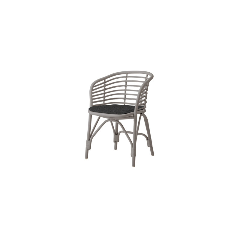 Blend Patio Dining Armchair with Cushion, Black, Light Gray