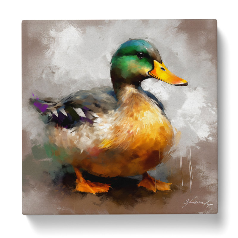 Duck Gestural Art No.3 - Wrapped Canvas