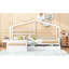 Lit plateforme blanc avec rangement à 3 tiroirs - Conception classique pratique et encombrante-1132599520
