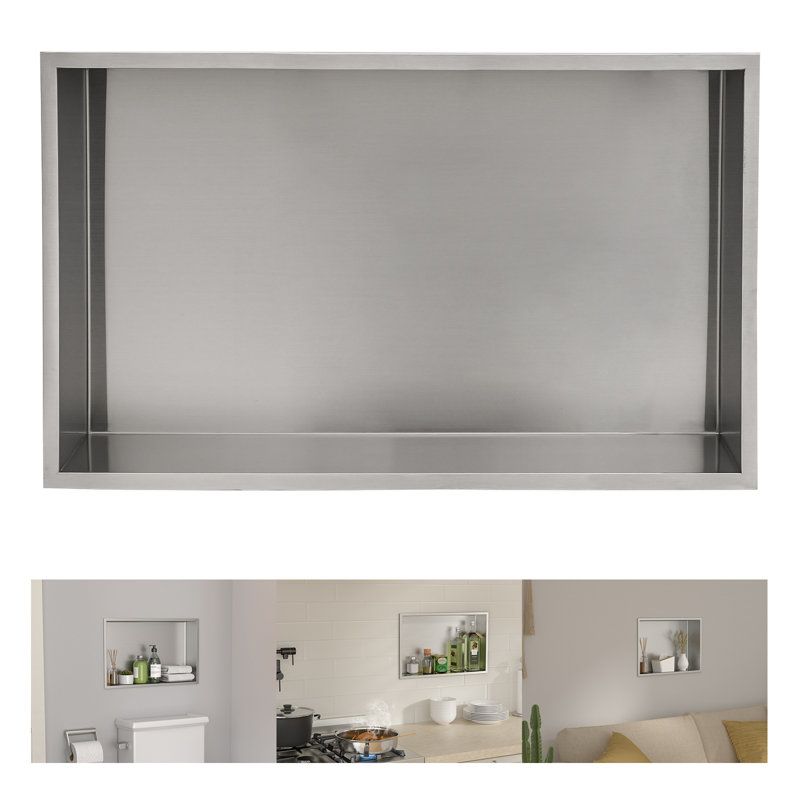 L 20 po x H 12 po Niche de douche Prête à carreler Niche, Brossé