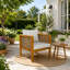 Ensemble de fauteuils d'extérieur 2 pièces avec bois d'acacia et coussins résistants à l'eau pour le patio, le jardin et le balcon