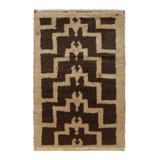 Wool Geometric Area Rug in Brown/Beige