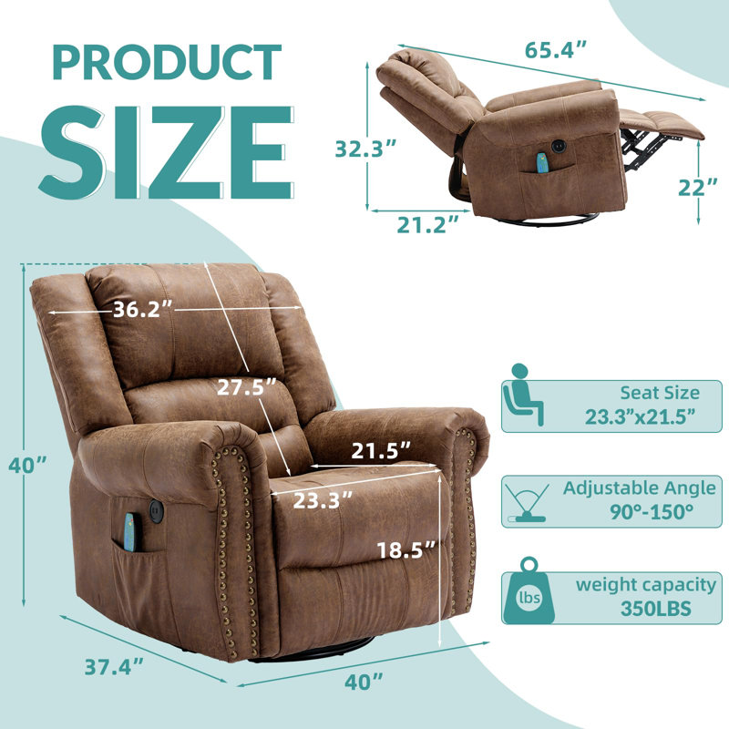 Ramas Upholstered Recliner, Brown