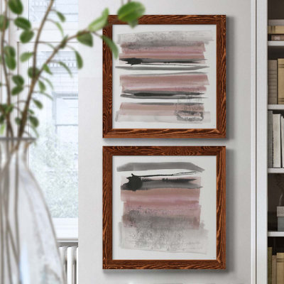 Sundown Turnwood I - ensemble de 2 peintures sur toile encadrées