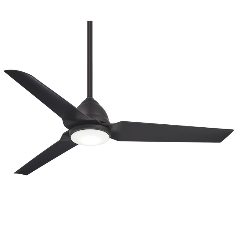 54" Java 3 - Blade Outdoor LED Standard Ceiling Fan with Remote Control and Light Kit Included