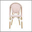 Ensemble de 2 chaises bistro d'extérieur en polyuréthane et aluminium pour l'extérieur, rouge rouillé et blanc, imprimé bambou