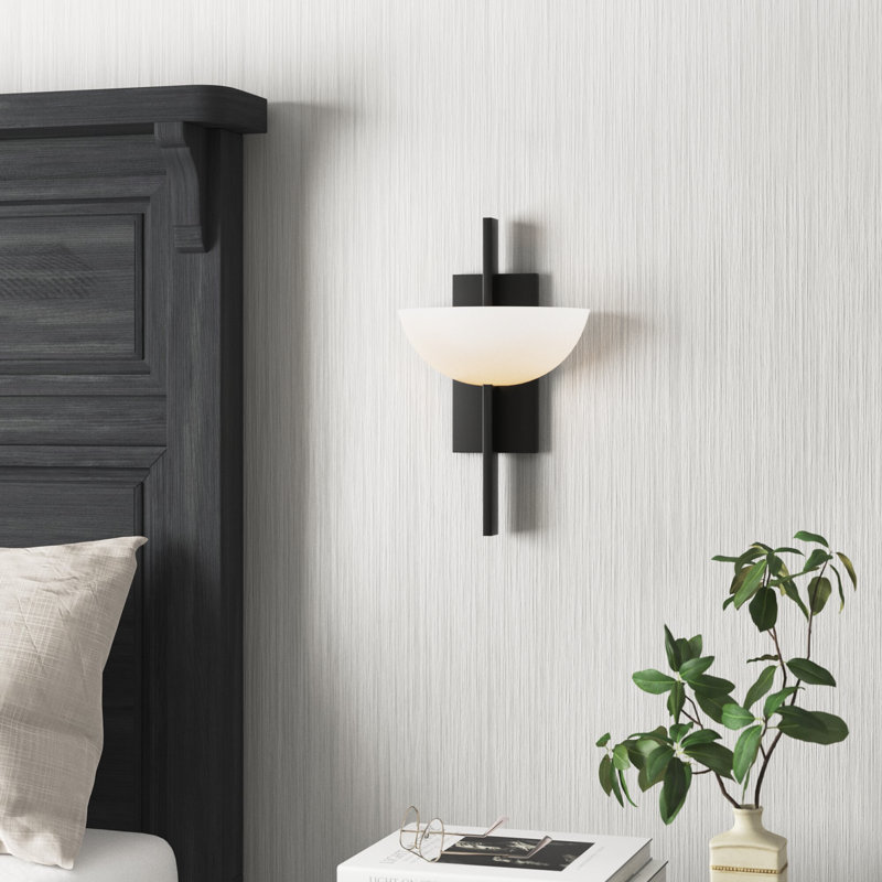 Chenery 1-Light Wall Sconce in Black, Black