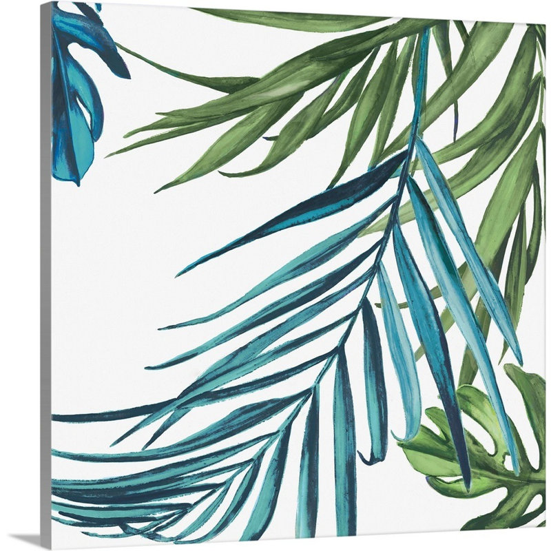 Reproduction d’art sur toile, "Palm Leaves III" par Eva watts, Toile tendue, H 16 po x l 16 po x P 1,25 po