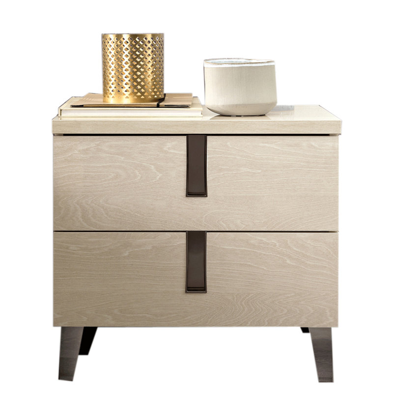 Table de chevet 2 tiroirs Brookman en ivoire