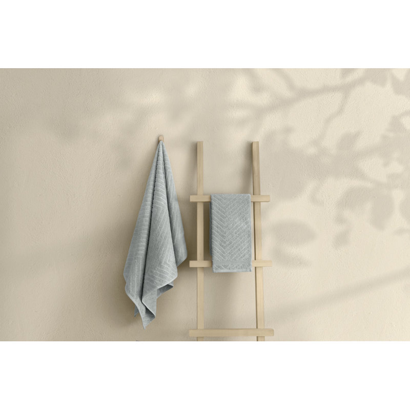Ensemble de serviettes 100% coton 2 pièces Sigmon, gris
