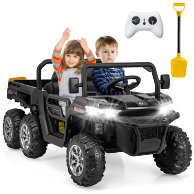 24V Ride On Cars With Electric Dump Bed, 300W Motors, Remote Control, 20" Spacious 2 Seater, 5 Mph Max Speed