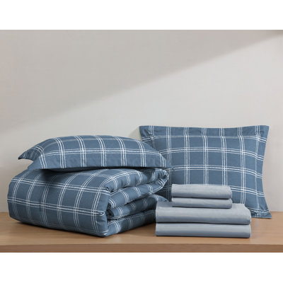 Painterly Plaid Reversible Microfiber Lightweight Bed-In-A-Bag Set